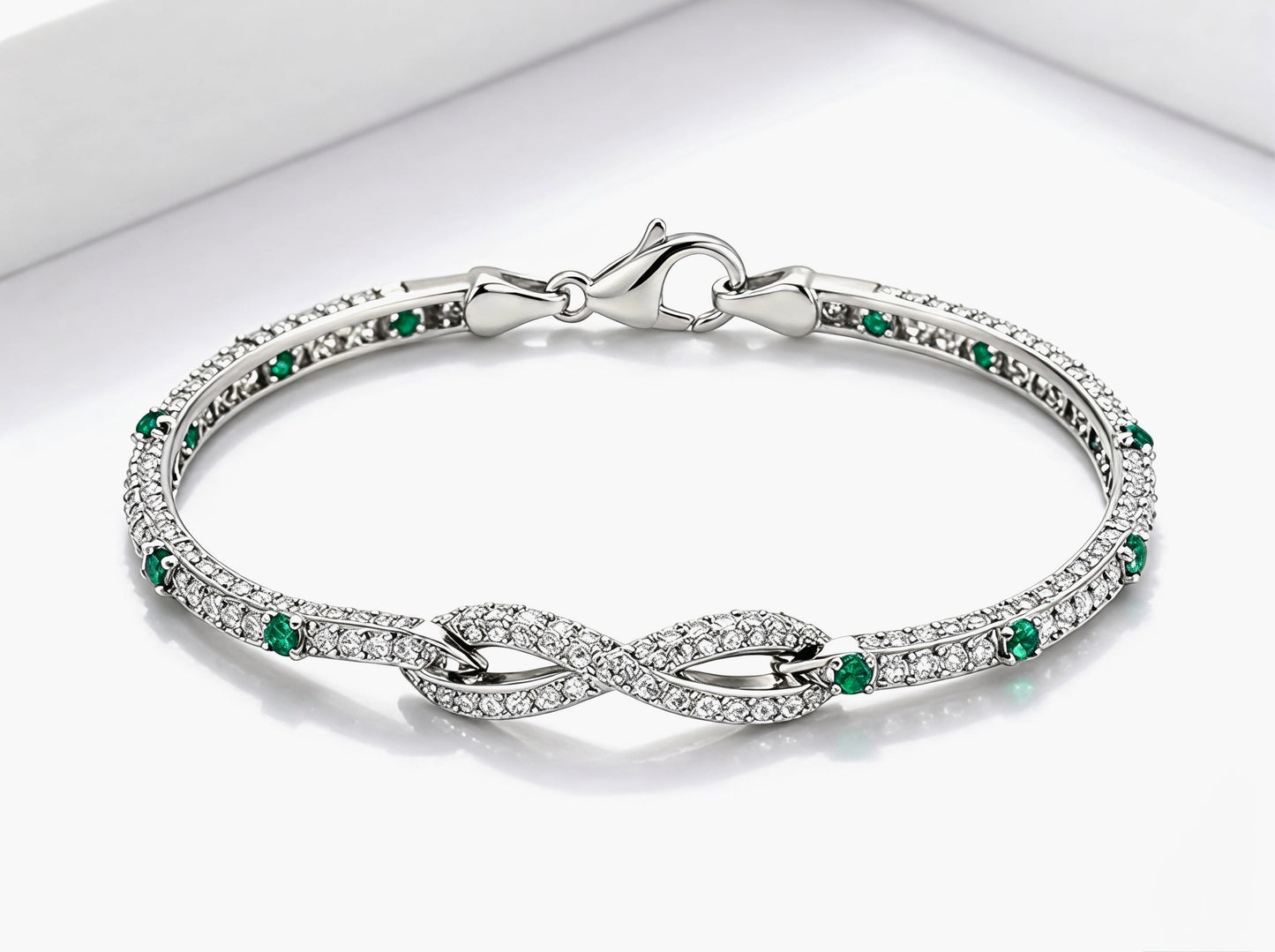 Infinity Emerald Link Bracelet