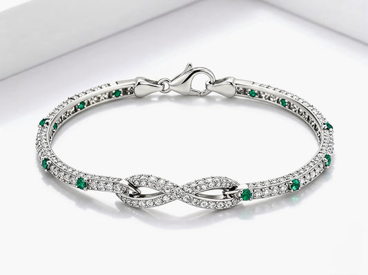 Infinity Emerald Link Bracelet