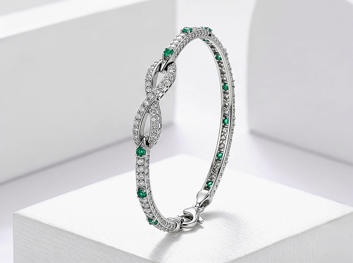 Infinity Emerald Link Bracelet