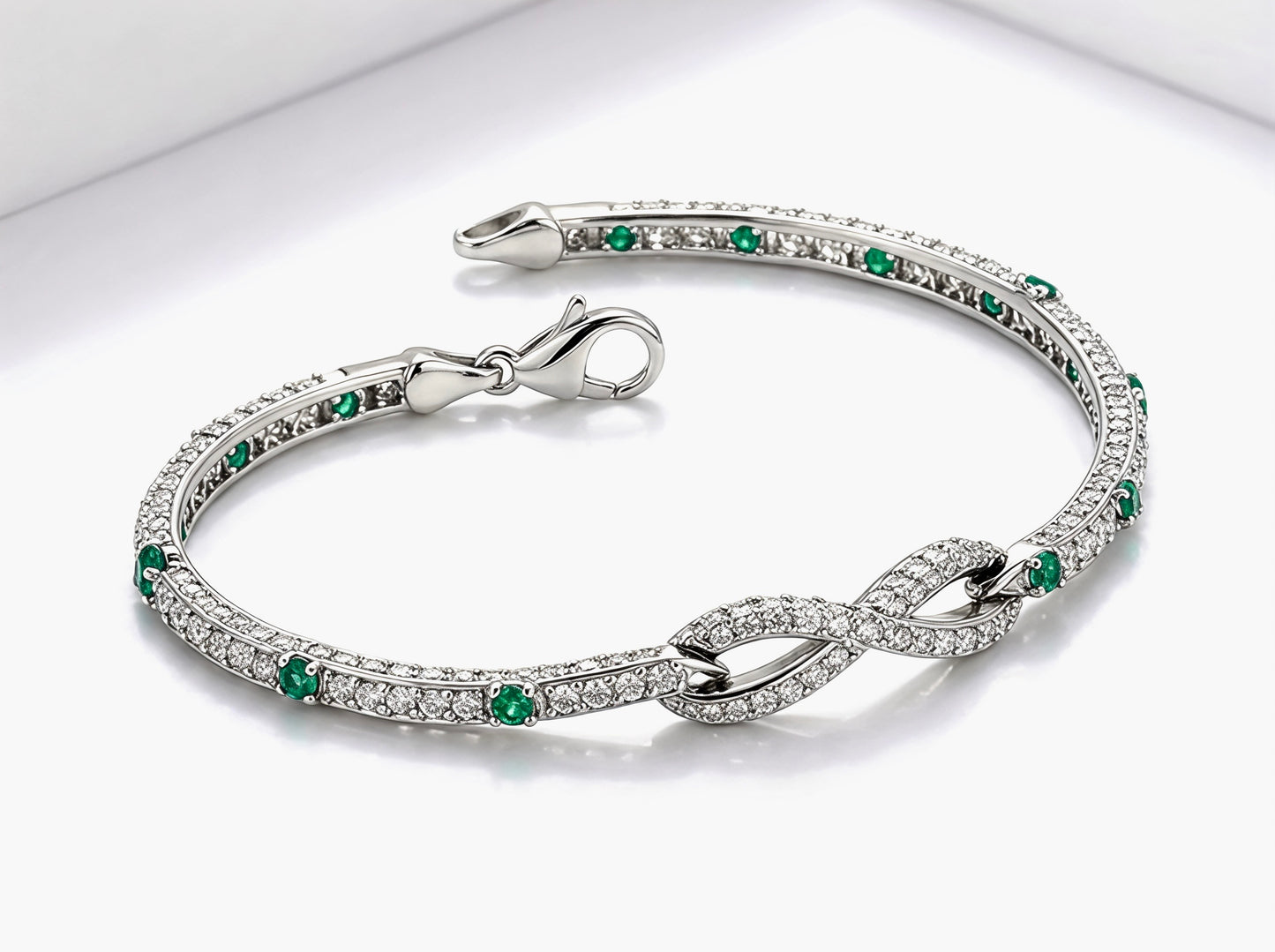 Infinity Emerald Link Bracelet