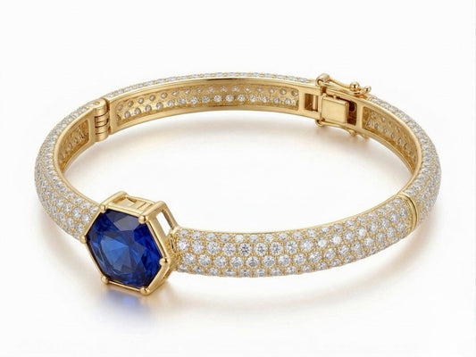 Imperial Hexagonal Sapphire Bangle