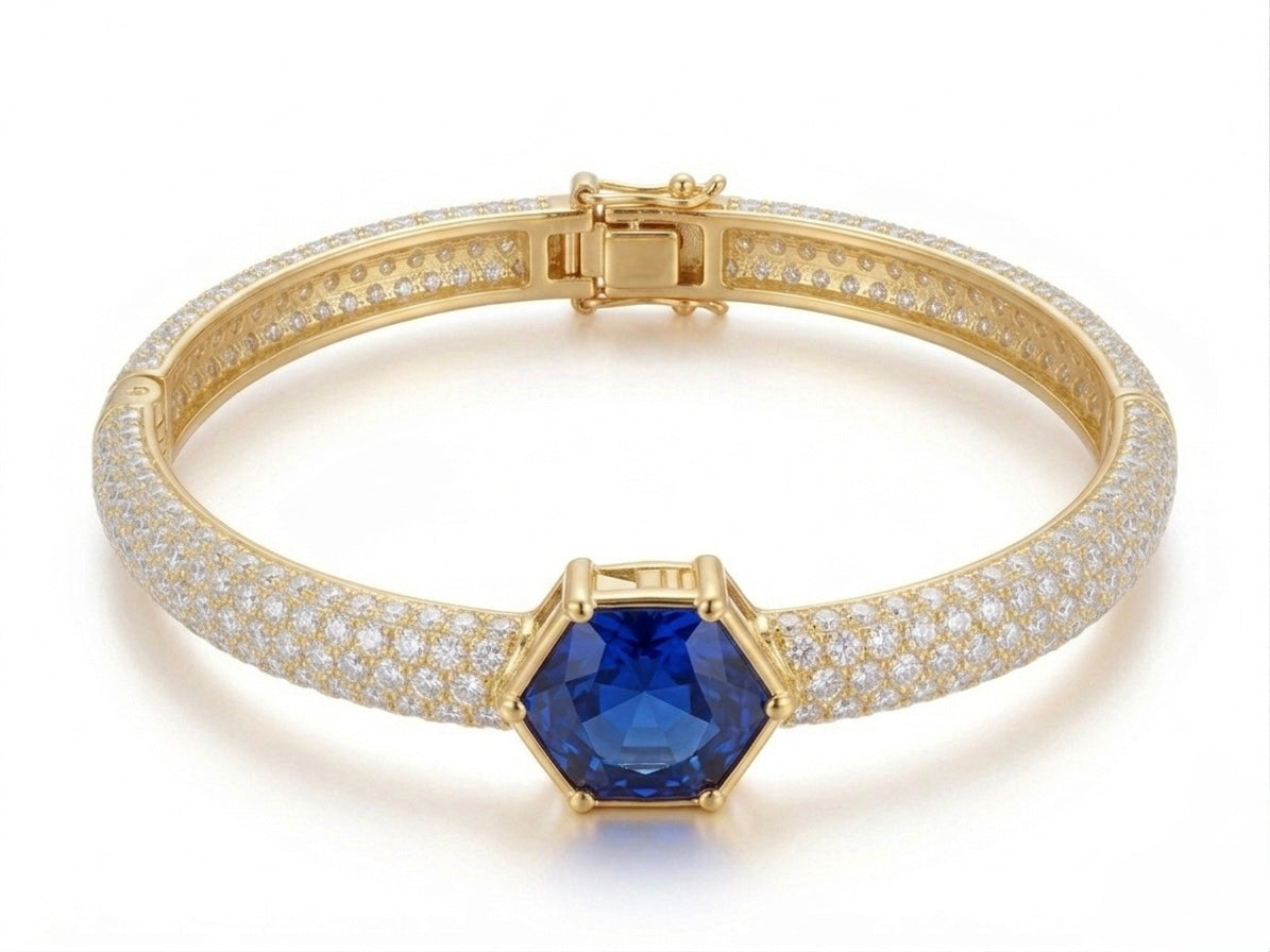 Imperial Hexagonal Sapphire Bangle