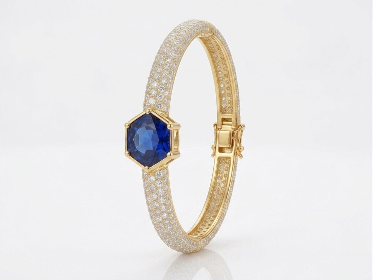 Imperial Hexagonal Sapphire Bangle