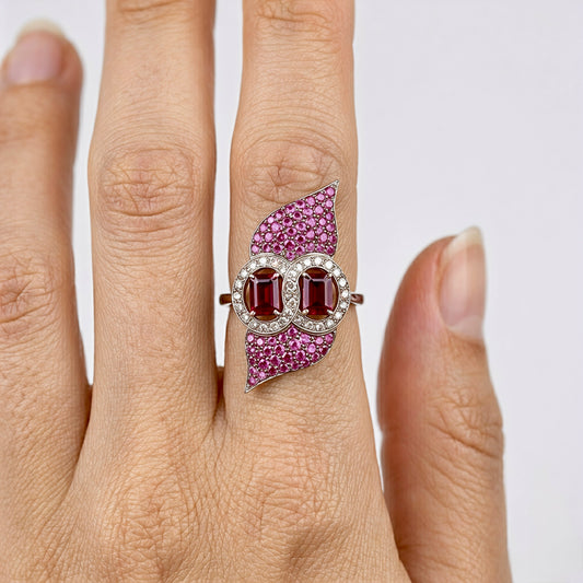 Imperial Infinity Leaf Ruby Ring