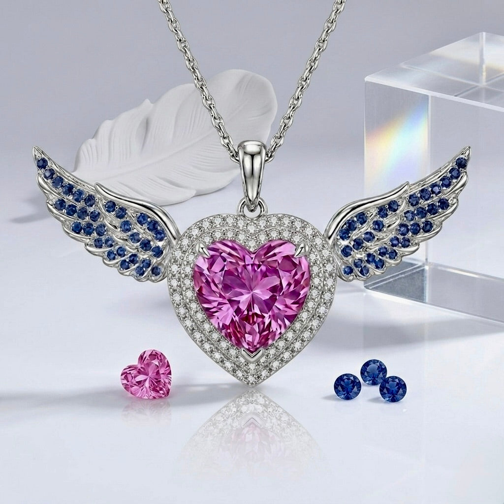 Celestial Angel Heart Pendant