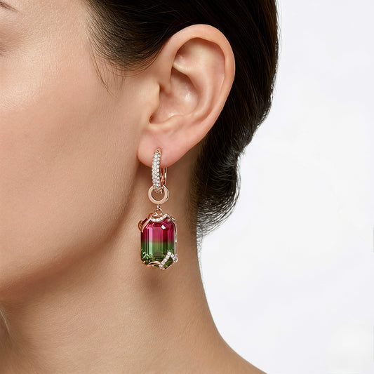 green Tourmaline Drop Earrings