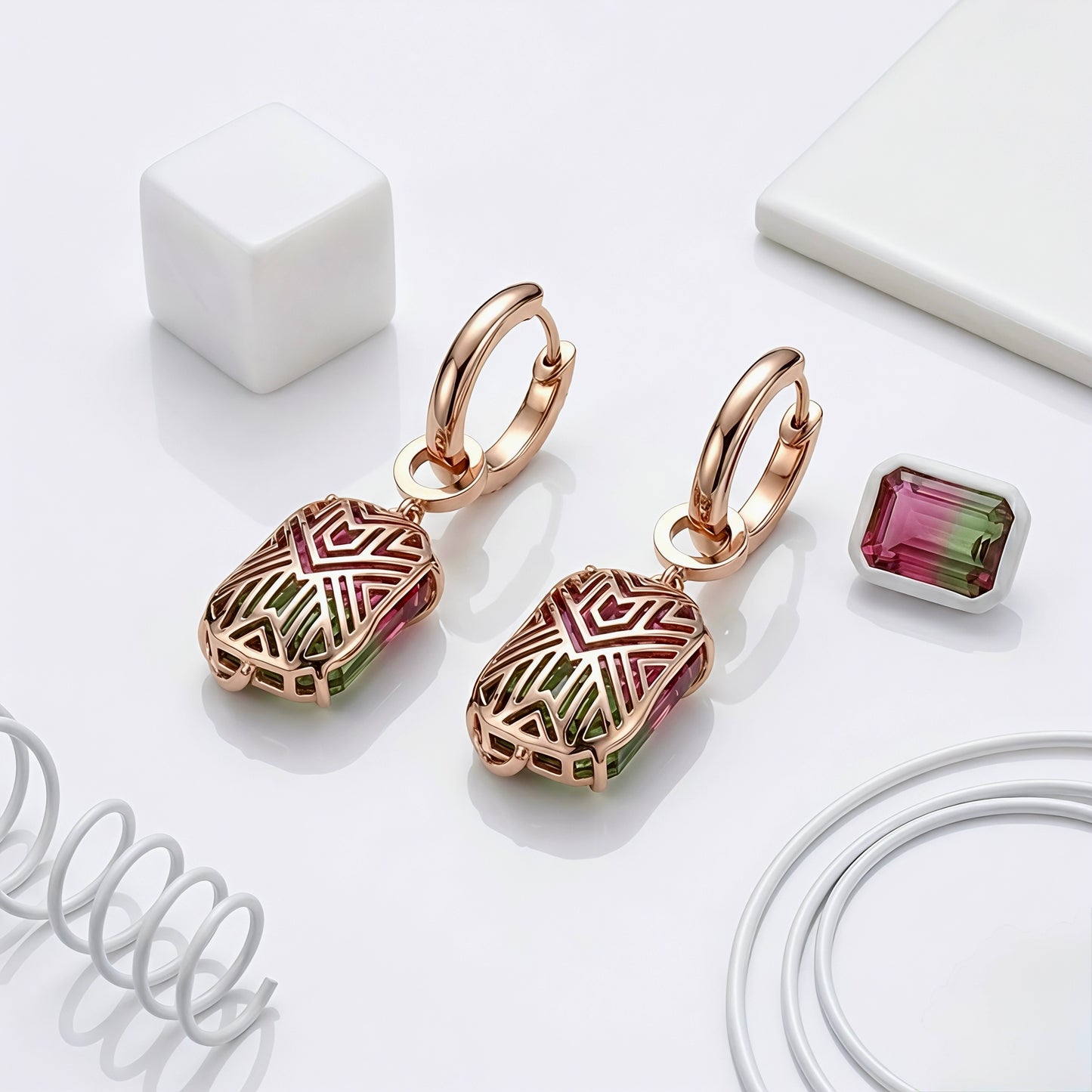 green Tourmaline Drop Earrings