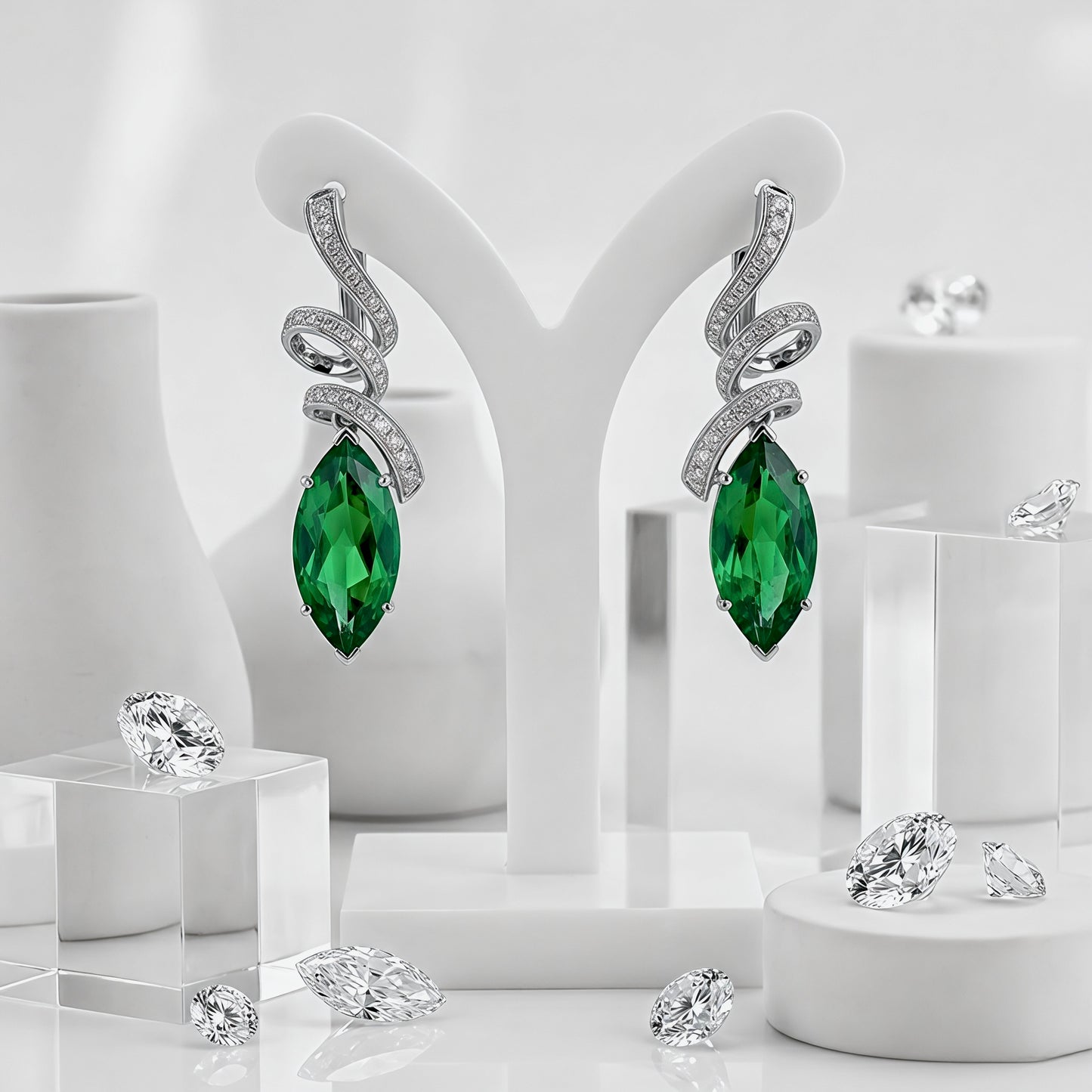 Verdant Infinitum Marquise Drop Earrings