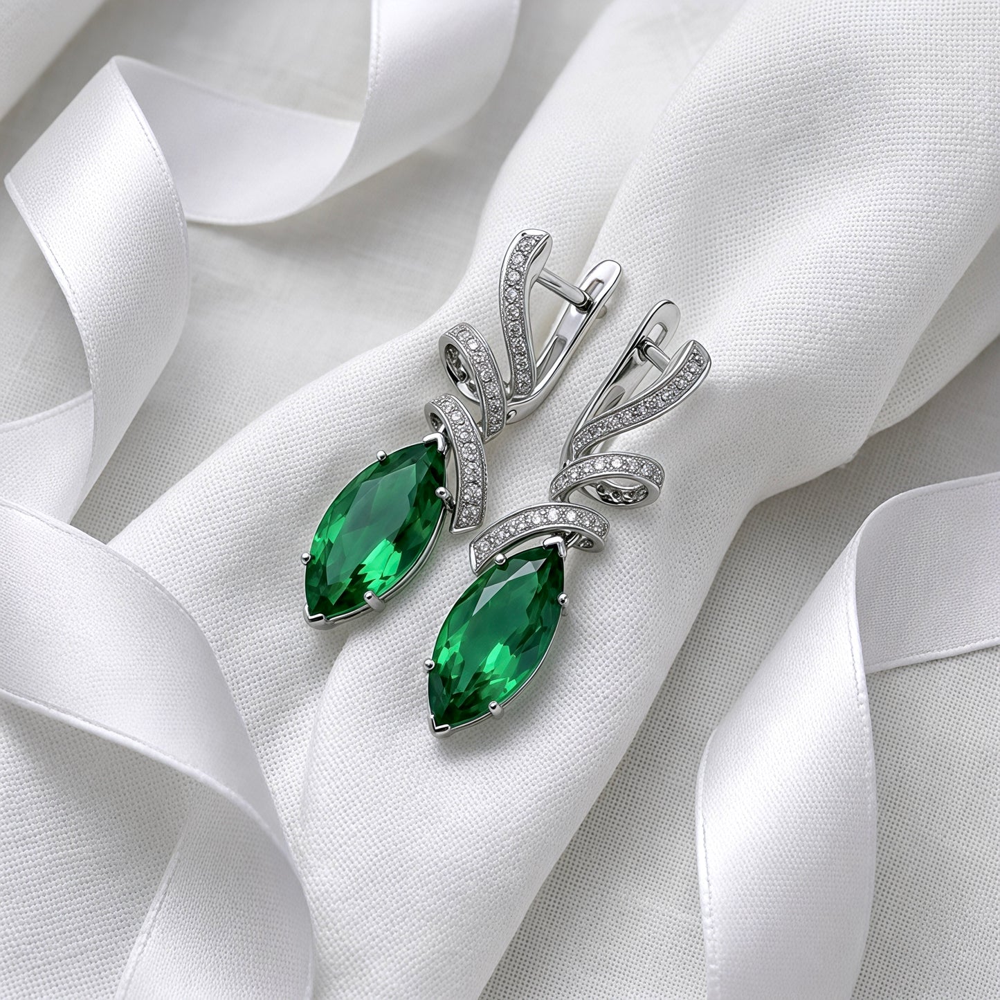 Verdant Infinitum Marquise Drop Earrings
