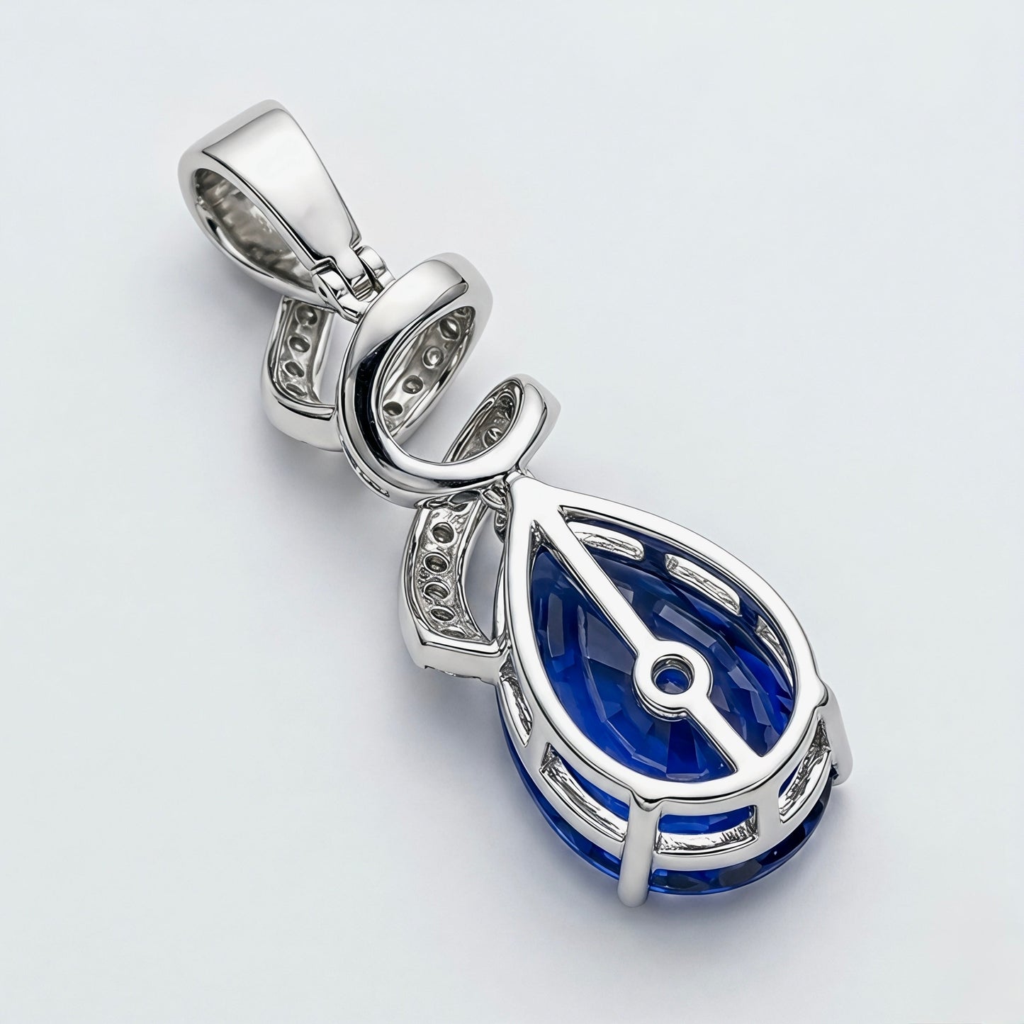 Ribbon Pear Sapphire Pendant