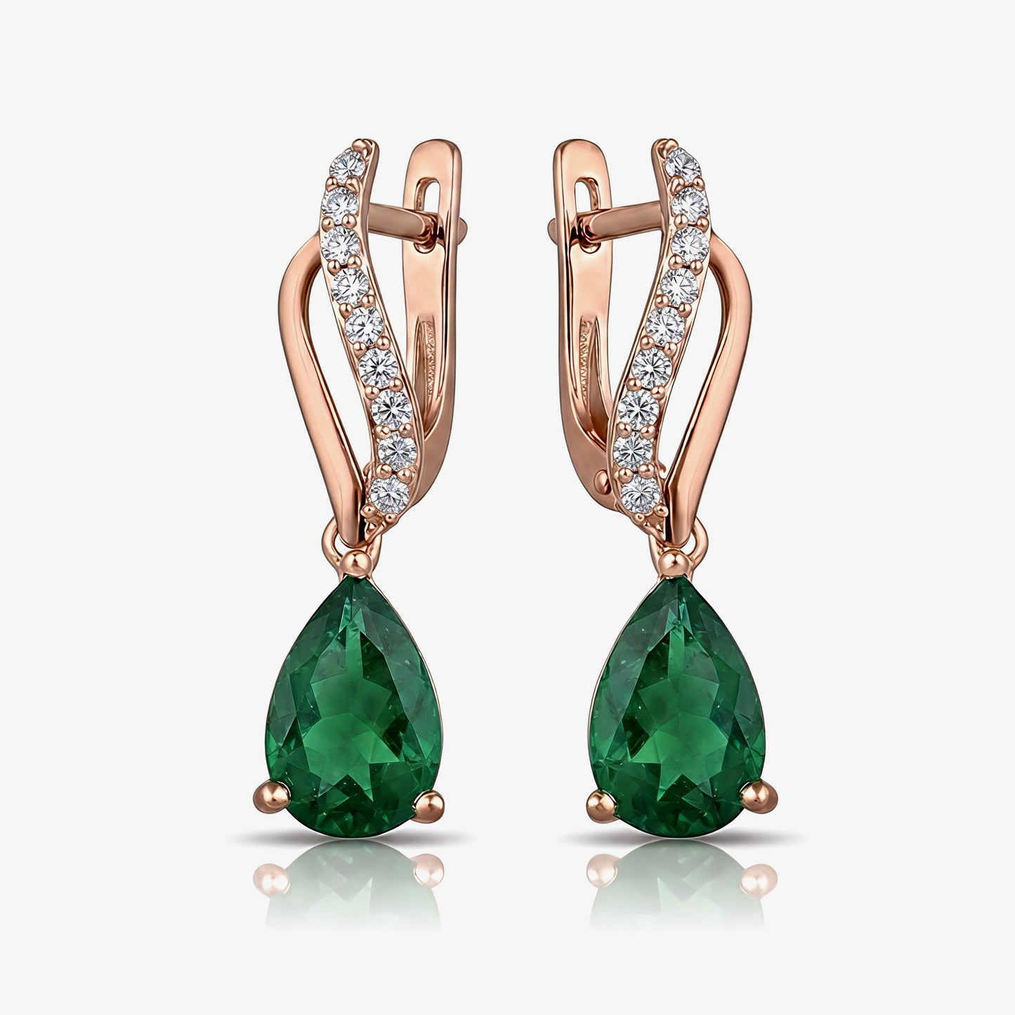 Verdant Ribbon Pear Drop Earrings