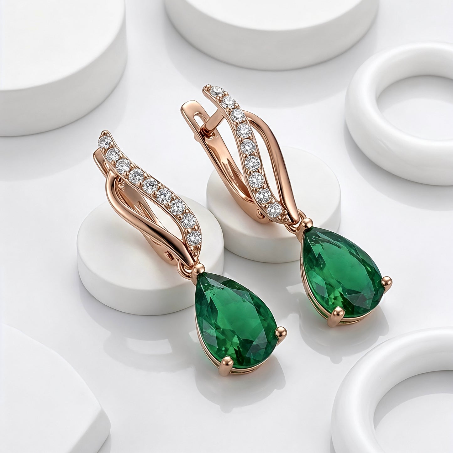 Verdant Ribbon Pear Drop Earrings