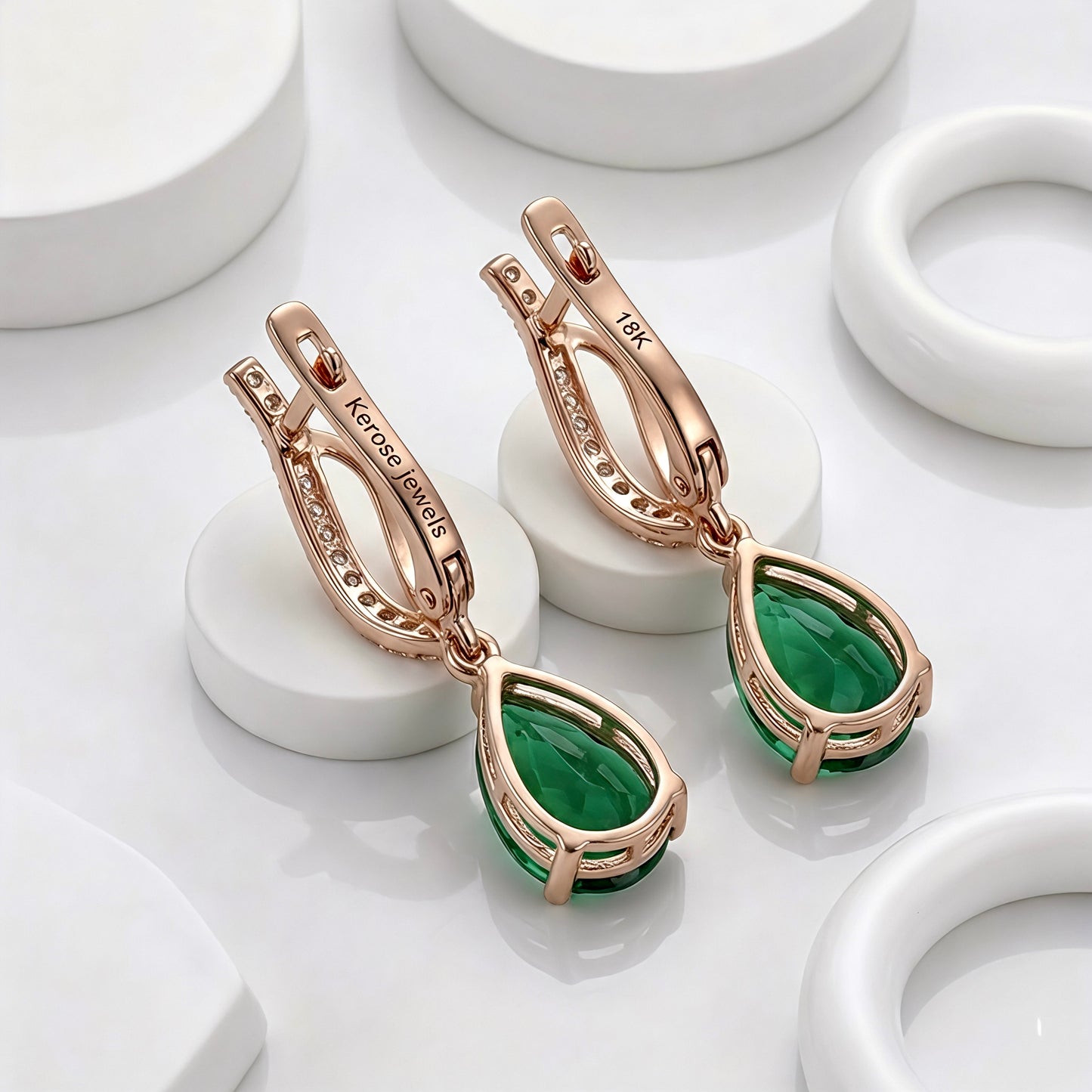 Verdant Ribbon Pear Drop Earrings