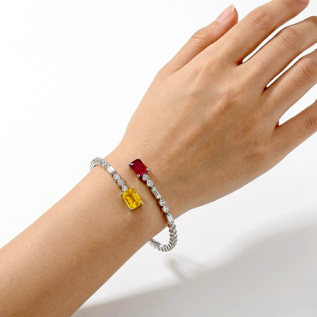 Bypass Ruby & Yellow Sapphire Bangle