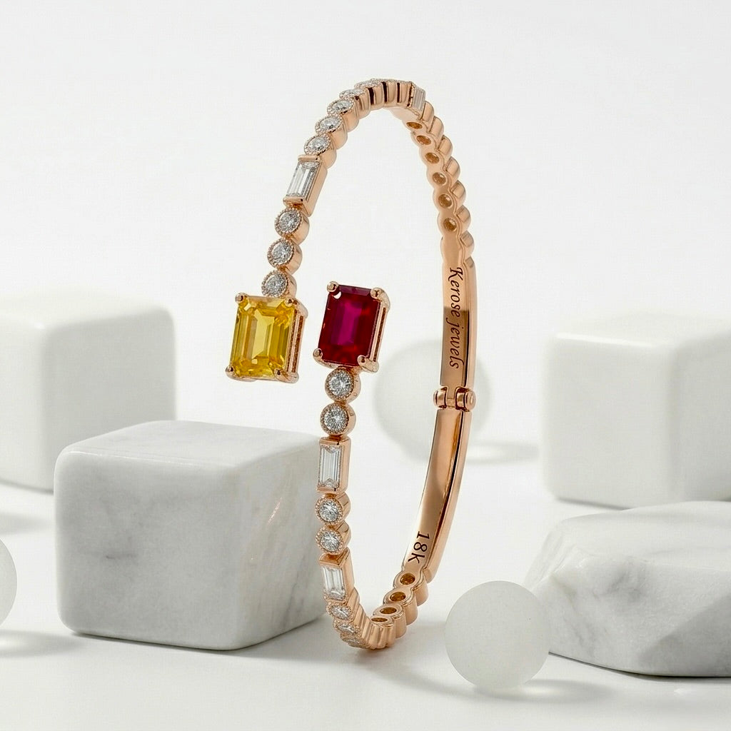 Bypass Ruby & Yellow Sapphire Bangle