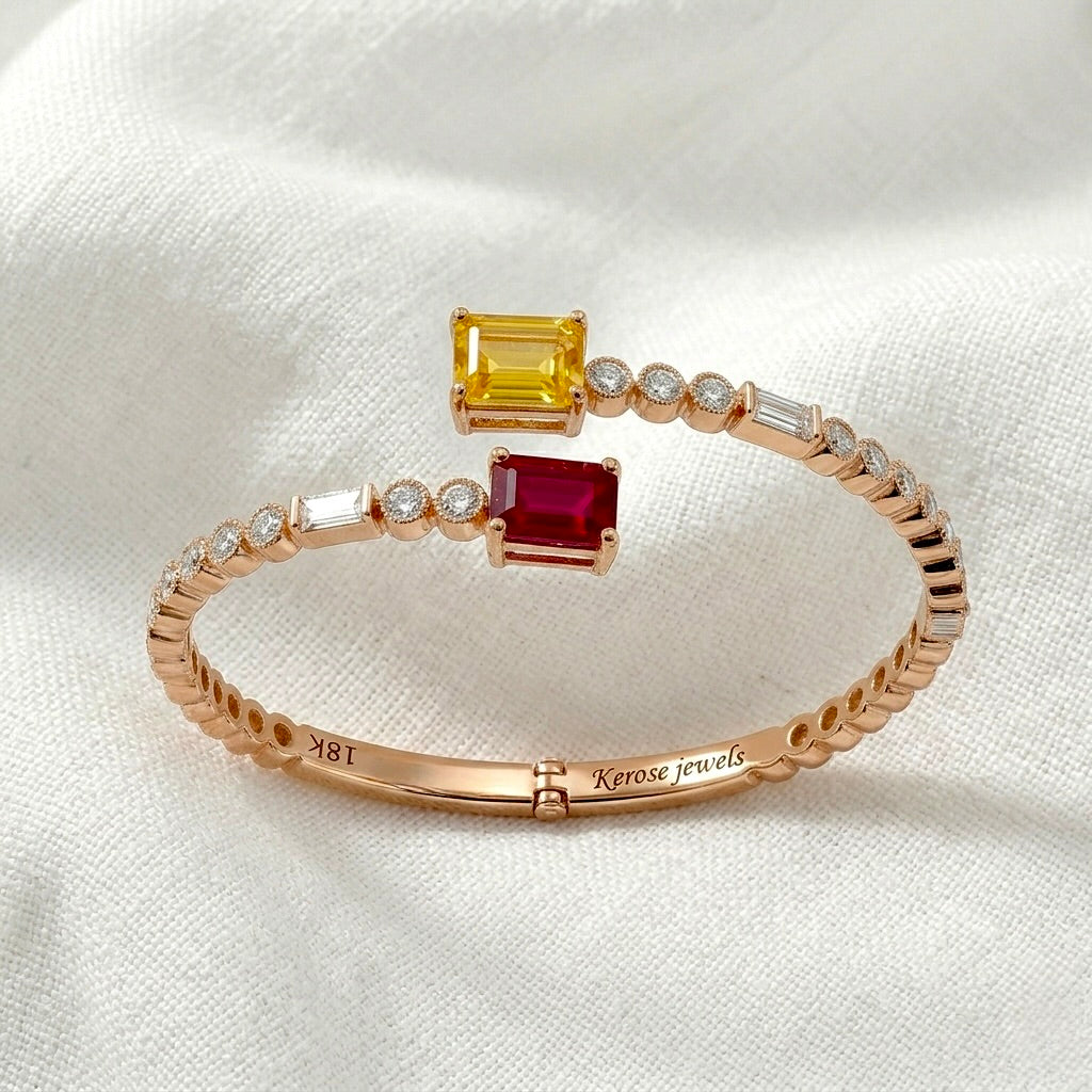 Bypass Ruby & Yellow Sapphire Bangle