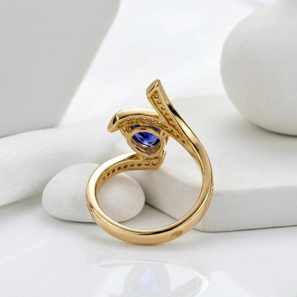 Majestic Pear Sapphire Wrap Ring