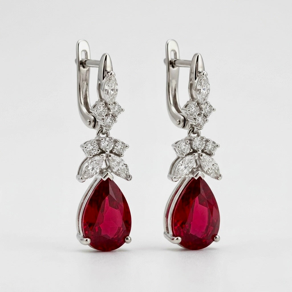 Imperial Crimson Chandelier Drop Earrings