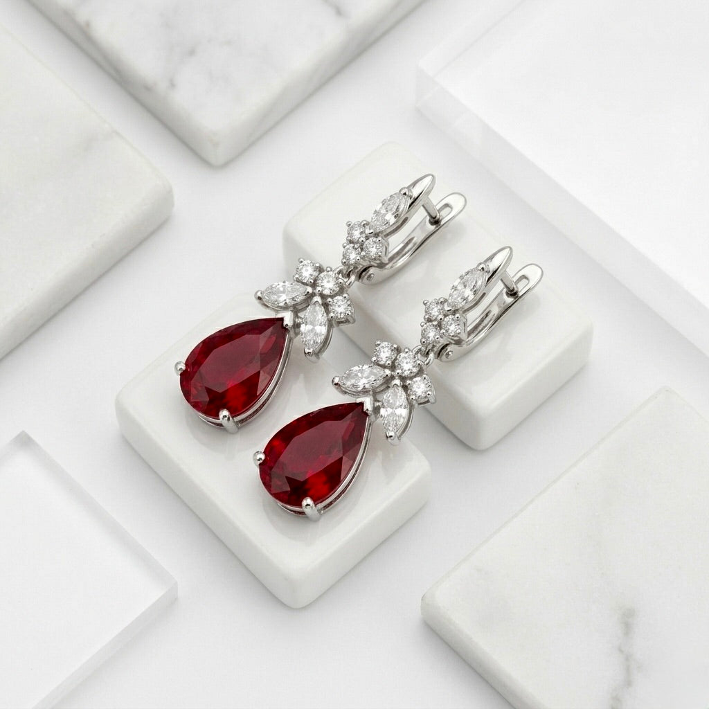 Imperial Crimson Chandelier Drop Earrings