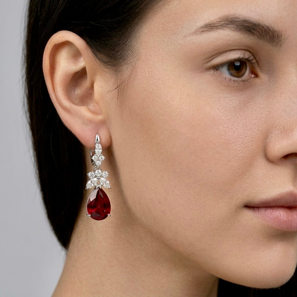 Imperial Crimson Chandelier Drop Earrings