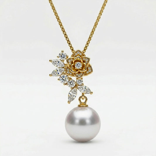 Rose Pearl Drop Pendant