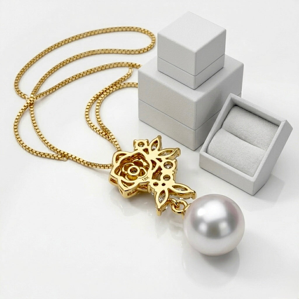 Rose Pearl Drop Pendant