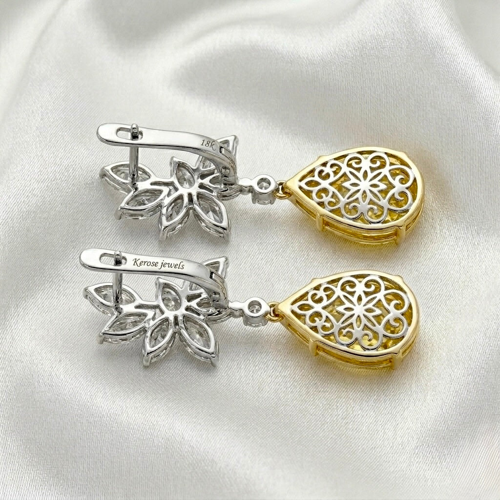 Canary Bloom Chandelier Drop Earrings