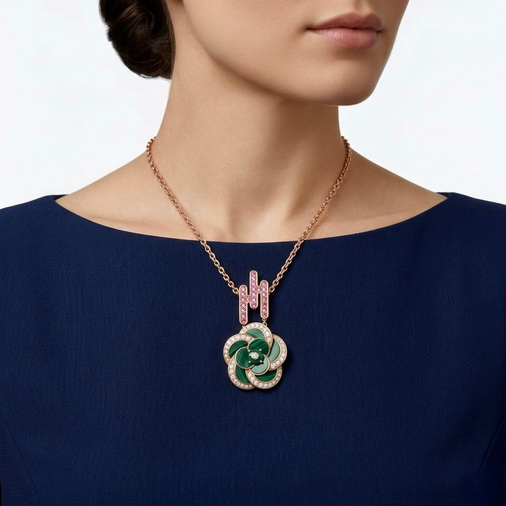 Malachite Blossom Pendant