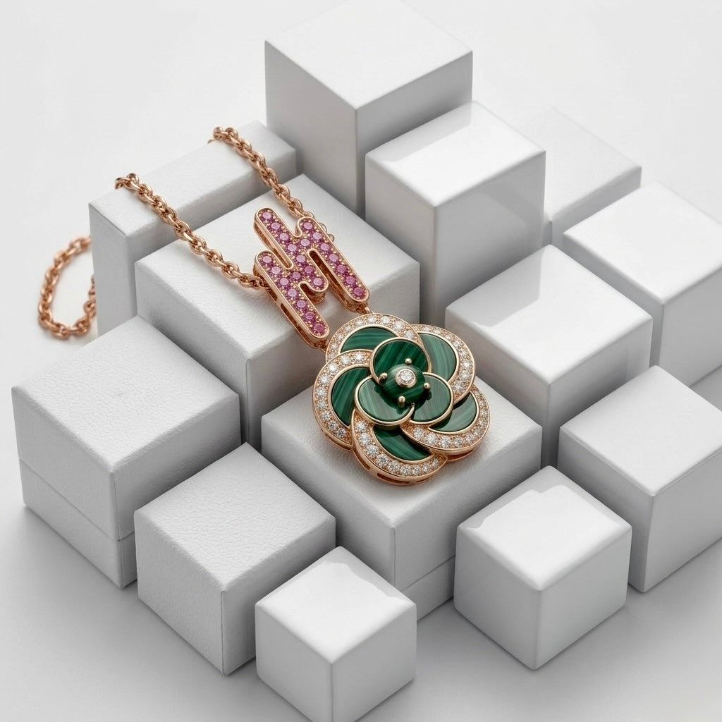 Malachite Blossom Pendant