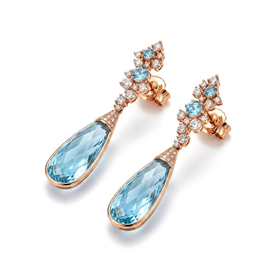 Celestial Aquamarine Drop Earrings
