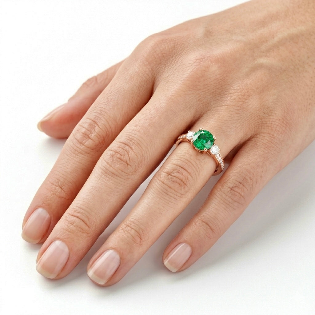 The Verdanza Three-Stone Ring
