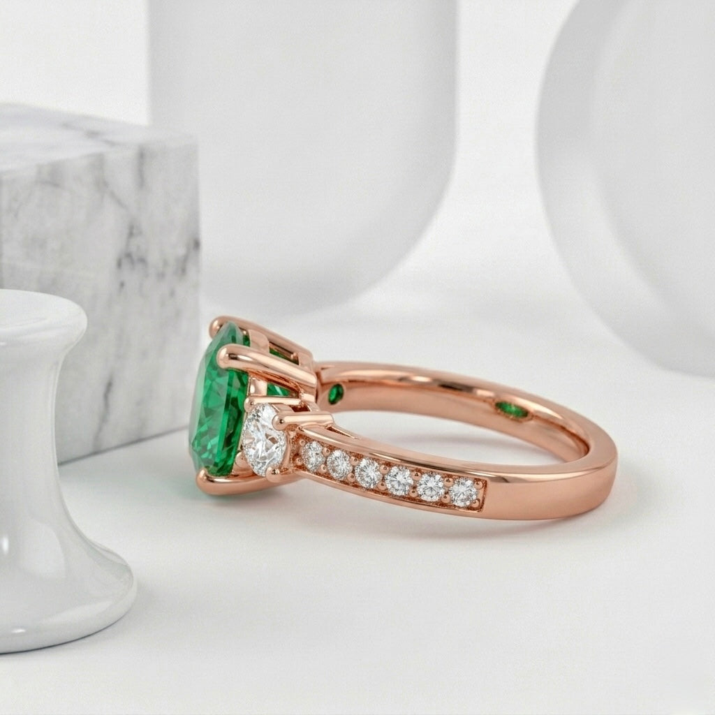 The Verdanza Three-Stone Ring