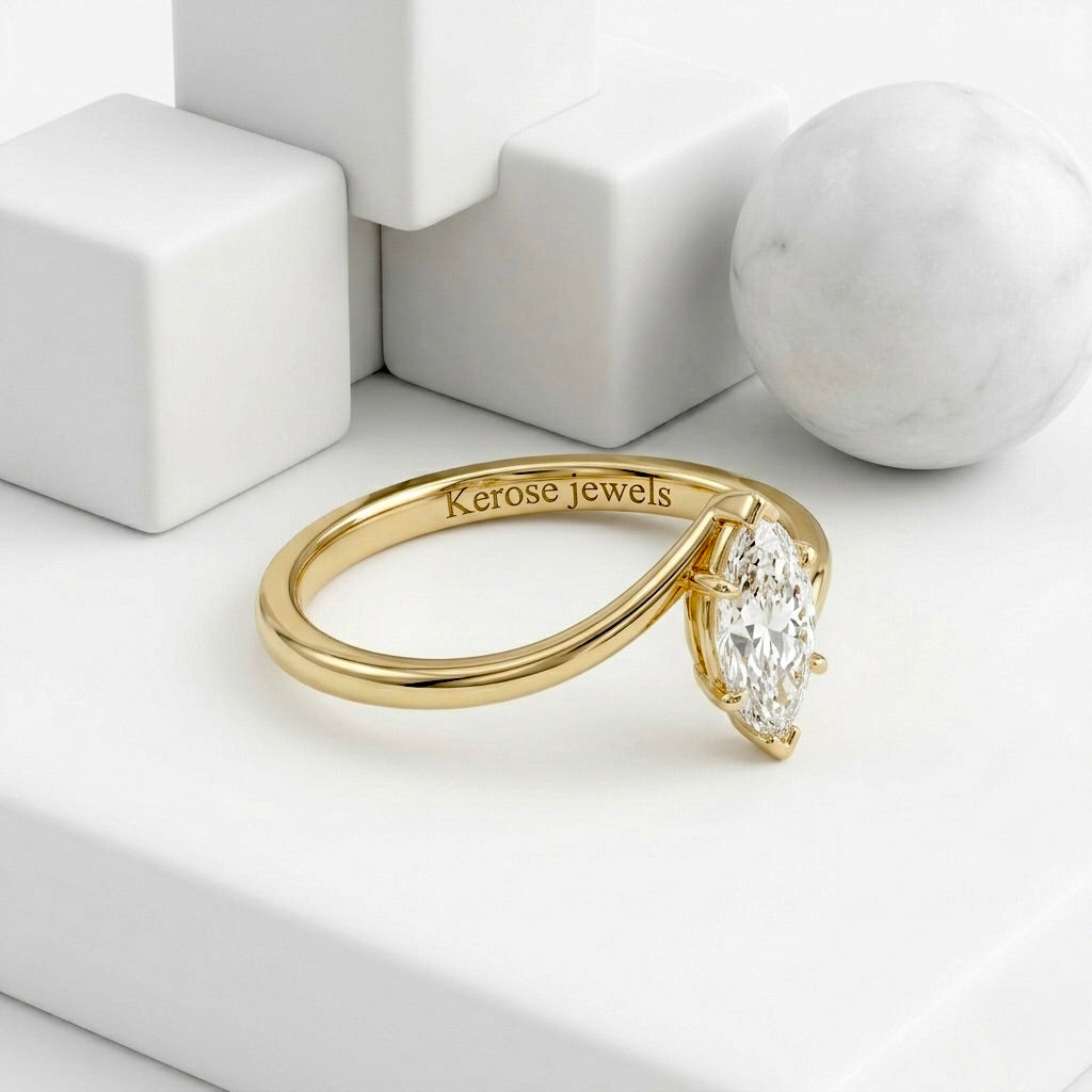 Serpentine Marquise Solitaire Ring
