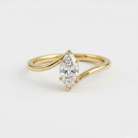 Serpentine Marquise Solitaire Ring