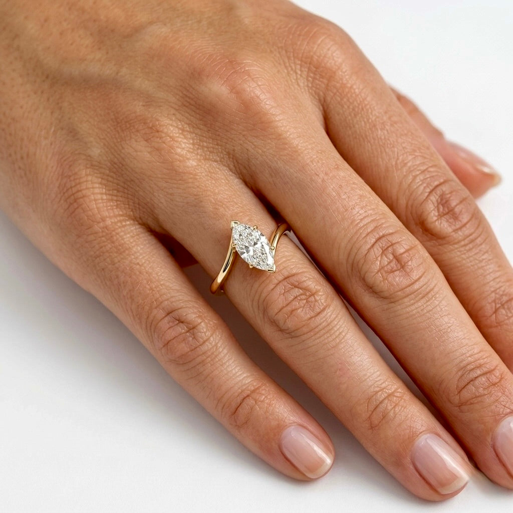 Serpentine Marquise Solitaire Ring