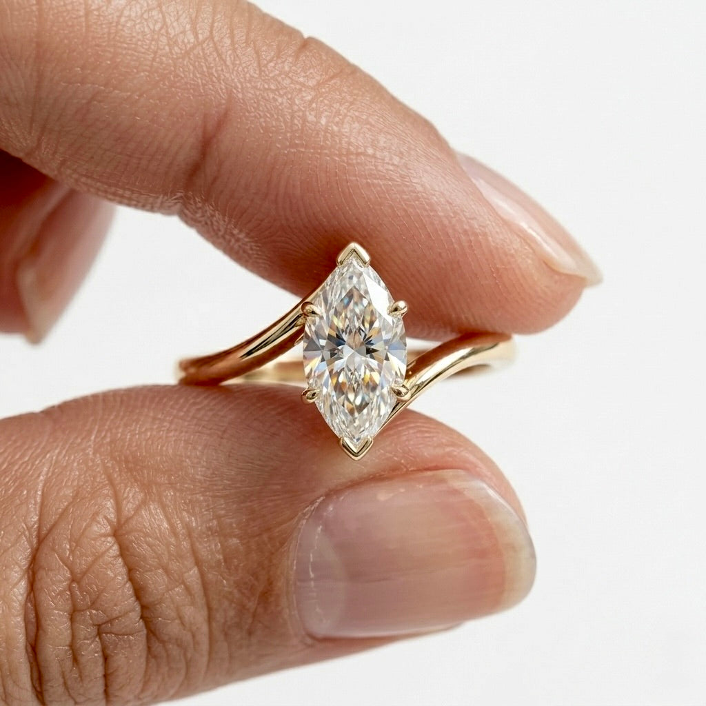 Serpentine Marquise Solitaire Ring