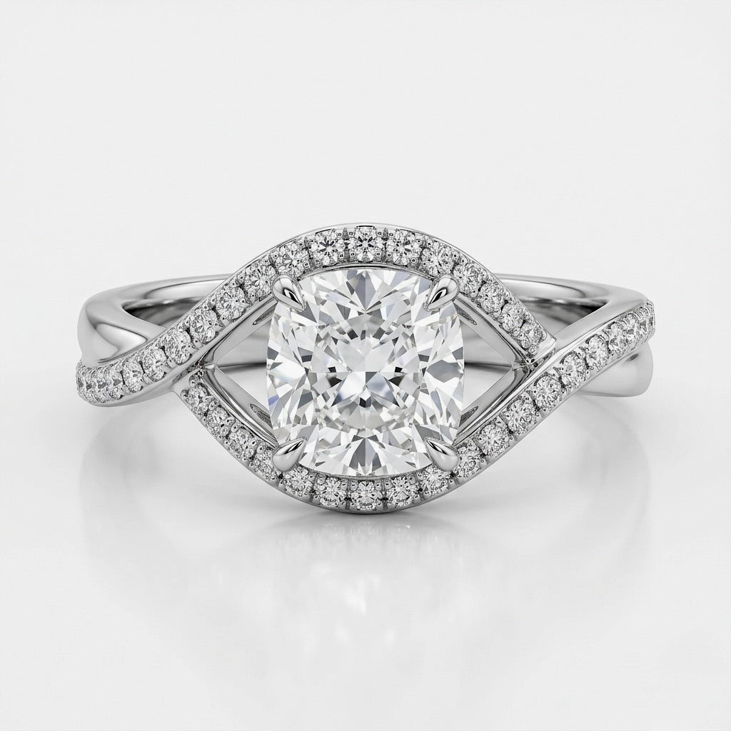 Infinitia Cushion Cut Halo Ring