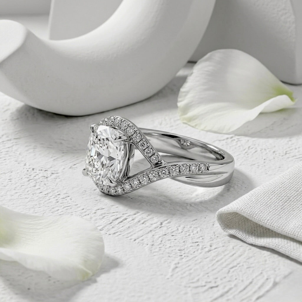Infinitia Cushion Cut Halo Ring
