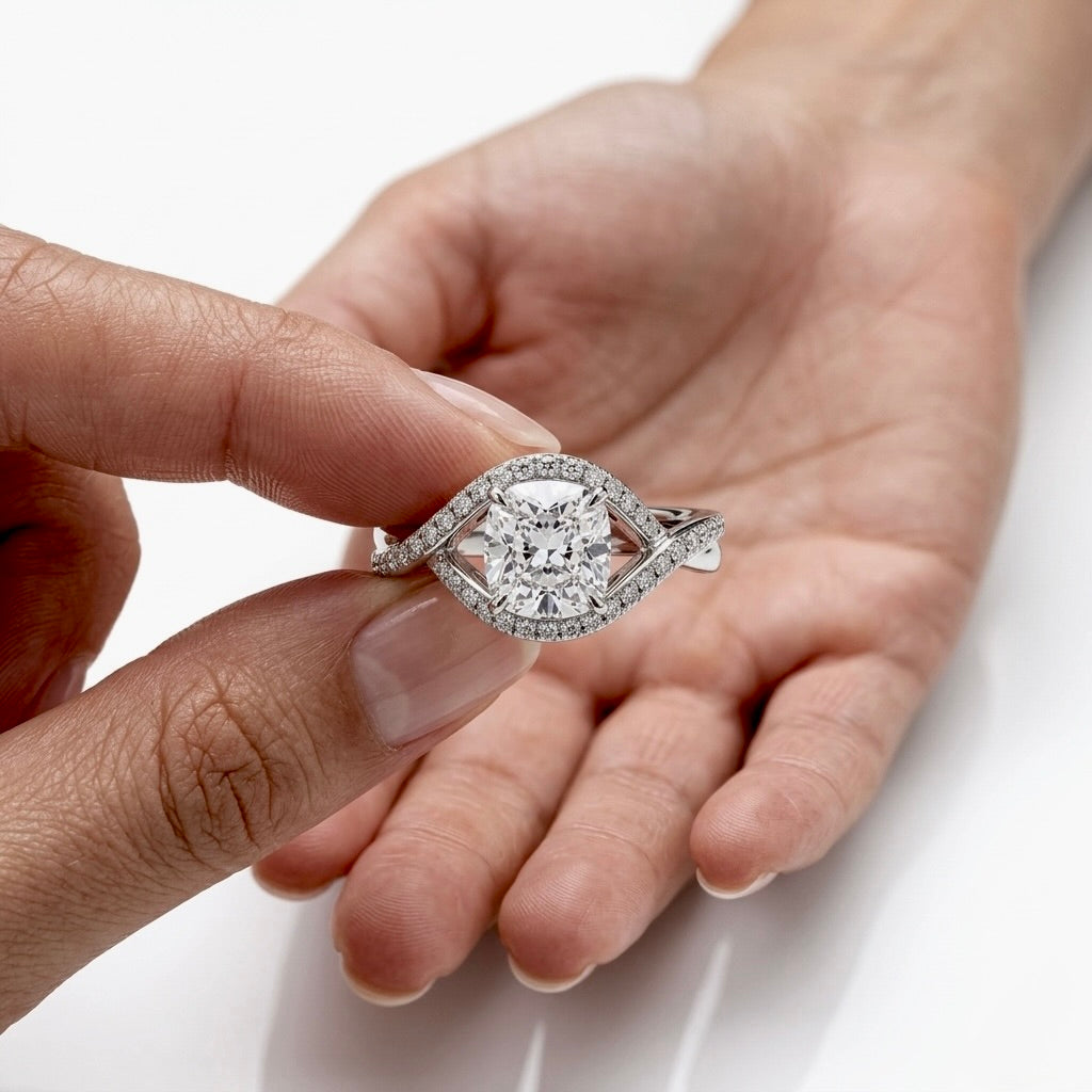 Infinitia Cushion Cut Halo Ring