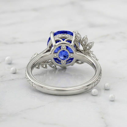 Celeste Sapphire Laurel Ring