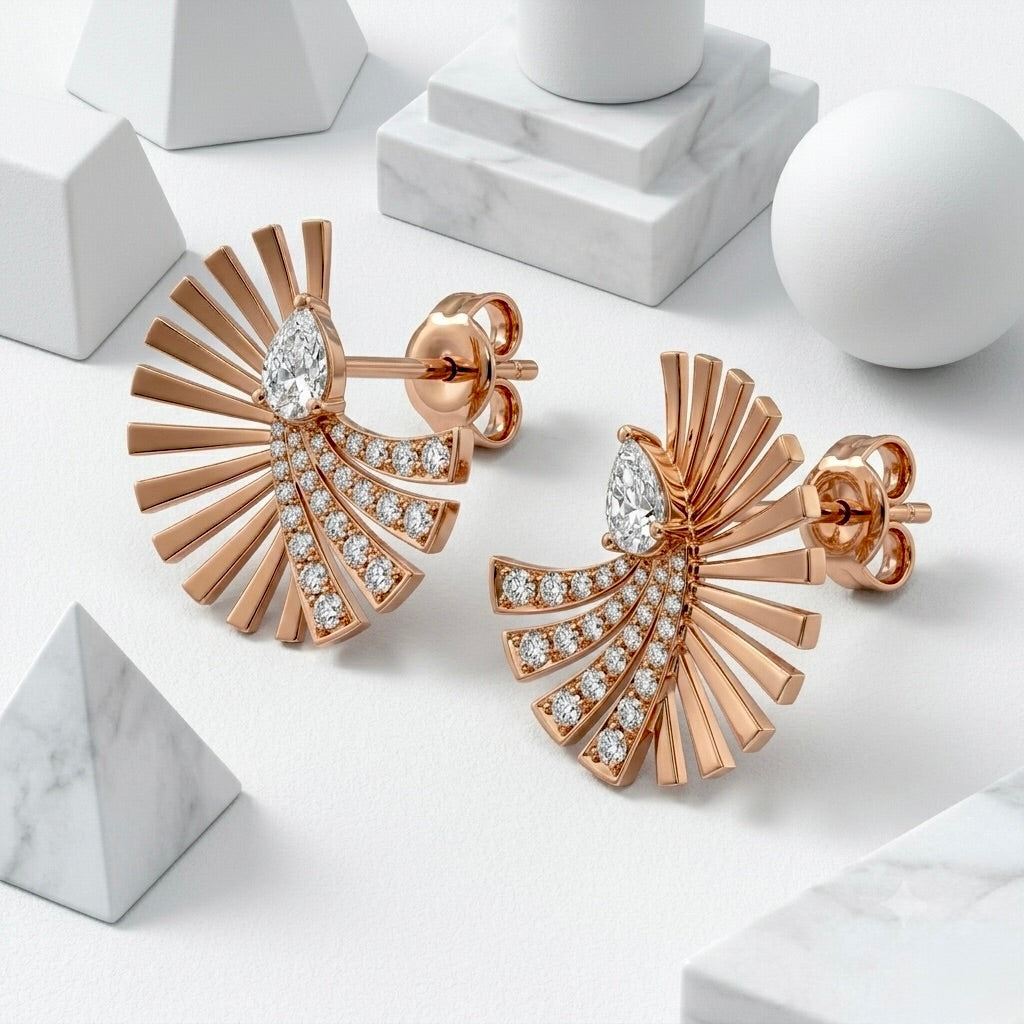 Sunburst Fan Stud