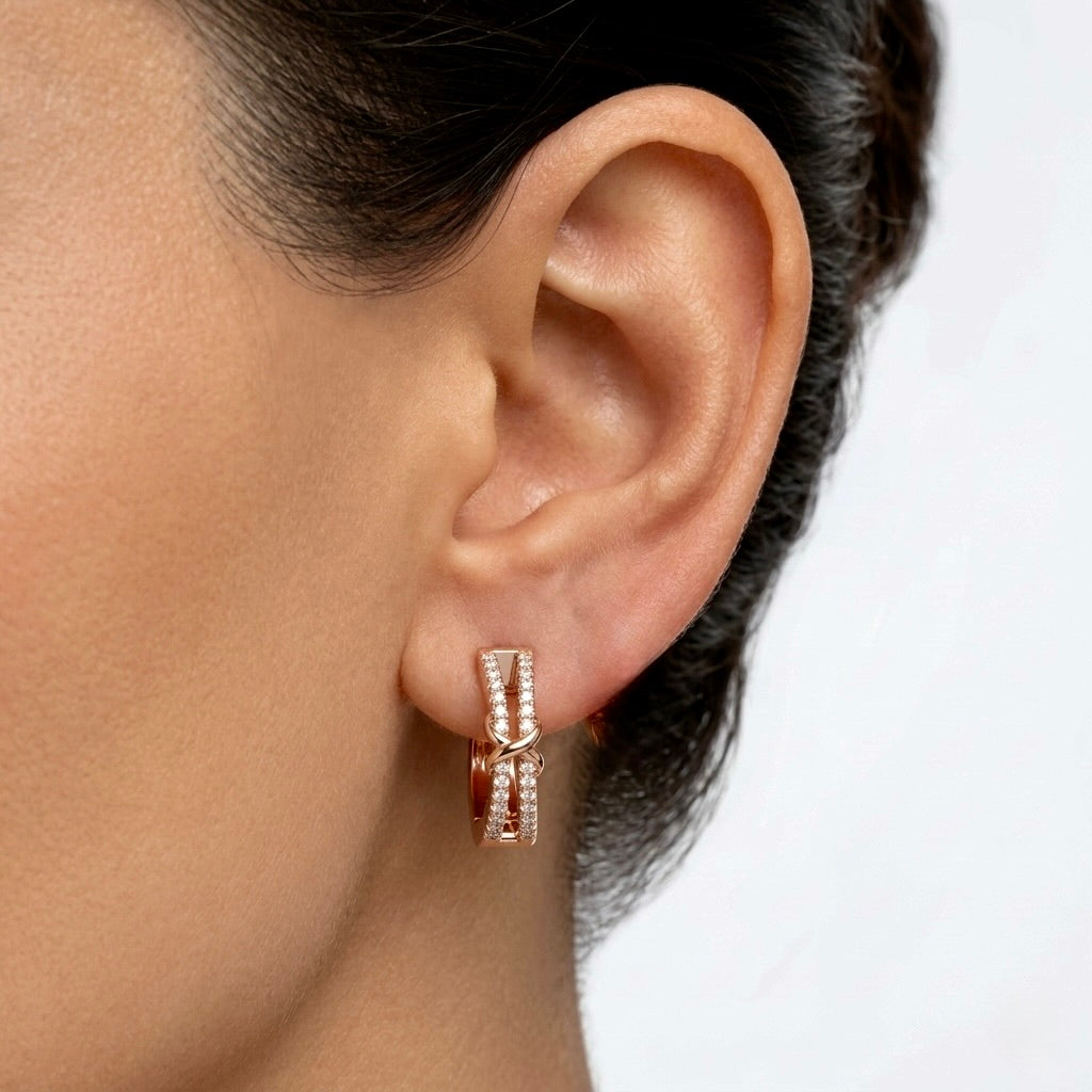 Infinity Huggie Hoop Earrings