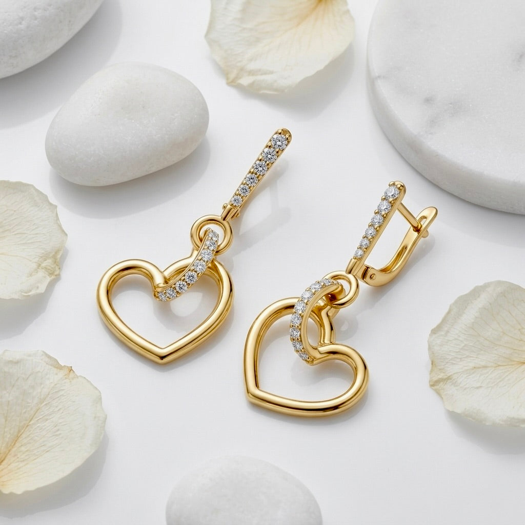 Intertwined Heart Drop Earrings