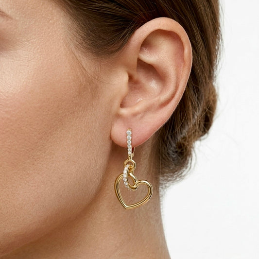 Intertwined Heart Drop Earrings