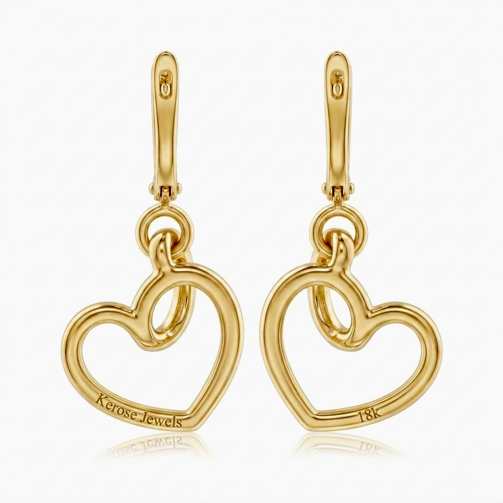 Intertwined Heart Drop Earrings