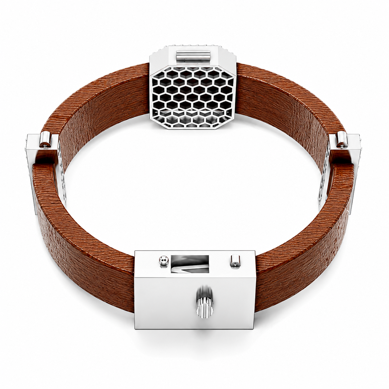 Heritage Emerald & Leather Cuff Bracele