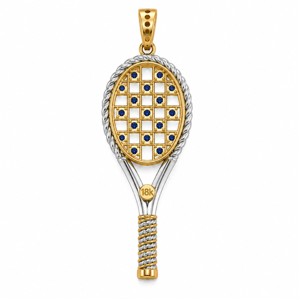 Champion Sapphire Tennis Racket Pendant