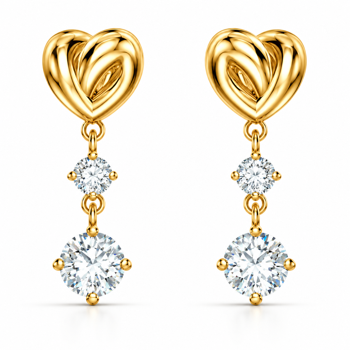 Interlocking Heart Drop Earrings