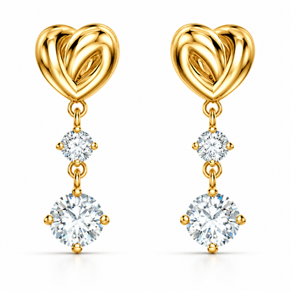 Interlocking Heart Drop Earrings