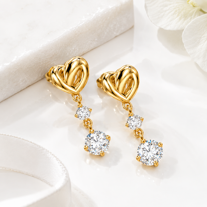 Interlocking Heart Drop Earrings